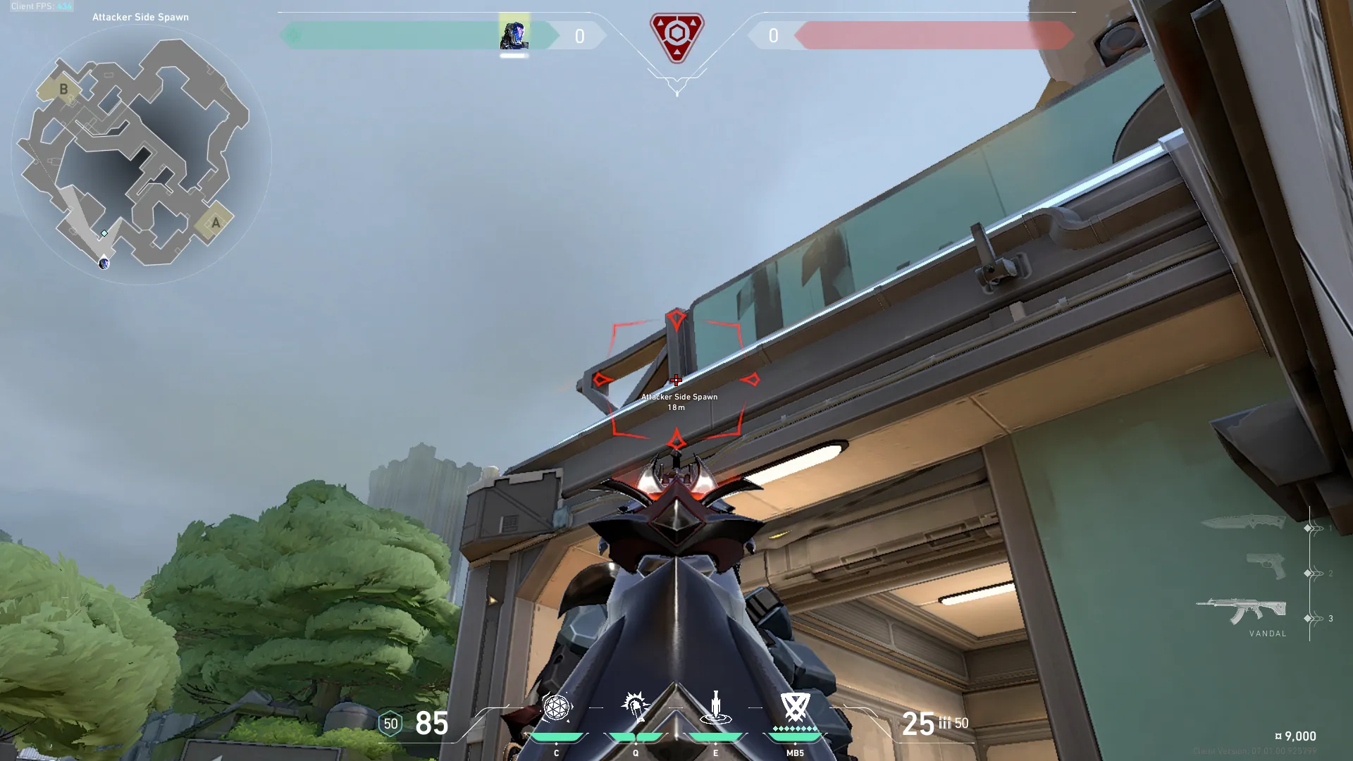 KAY/O Zero_Point on Fracture Attack Site A — step 2 of 4: Aim — line up the shot