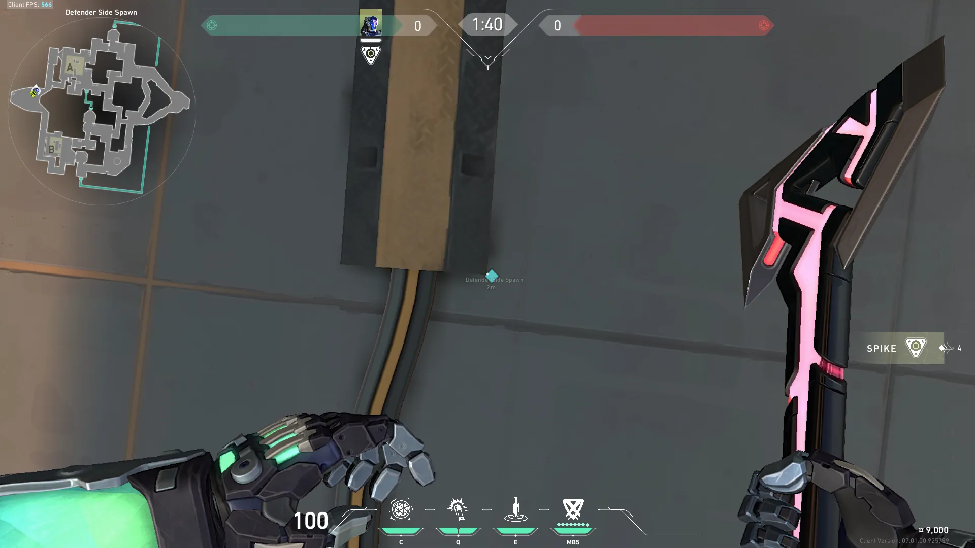 KAY/O Frag_Ment on Bind Defense Site A — step 2 of 5: Aim — line up the shot