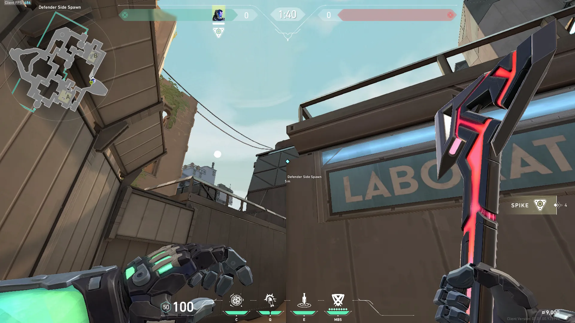 KAY/O Frag_Ment on Bind Defense Site B — step 3 of 5: Aim — line up the shot