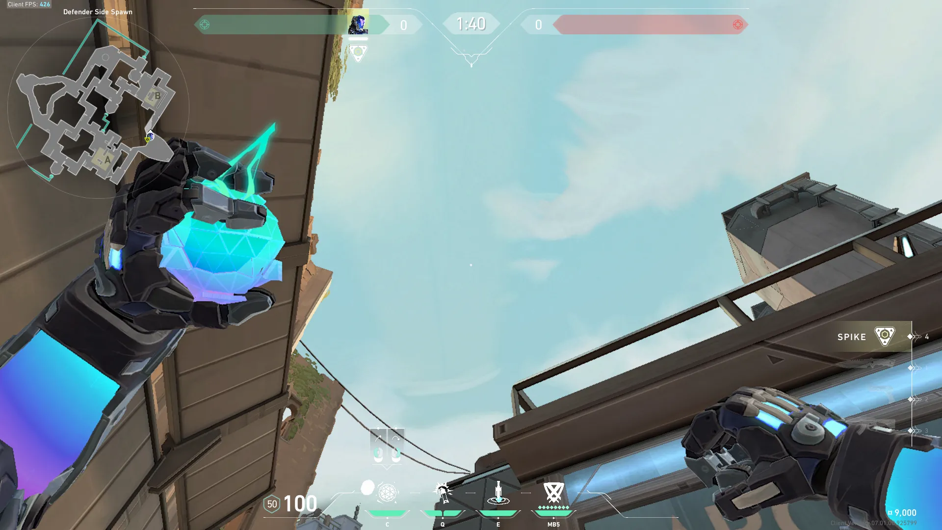 KAY/O Frag_Ment on Bind Defense Site B — step 4 of 5: Aim — line up the shot