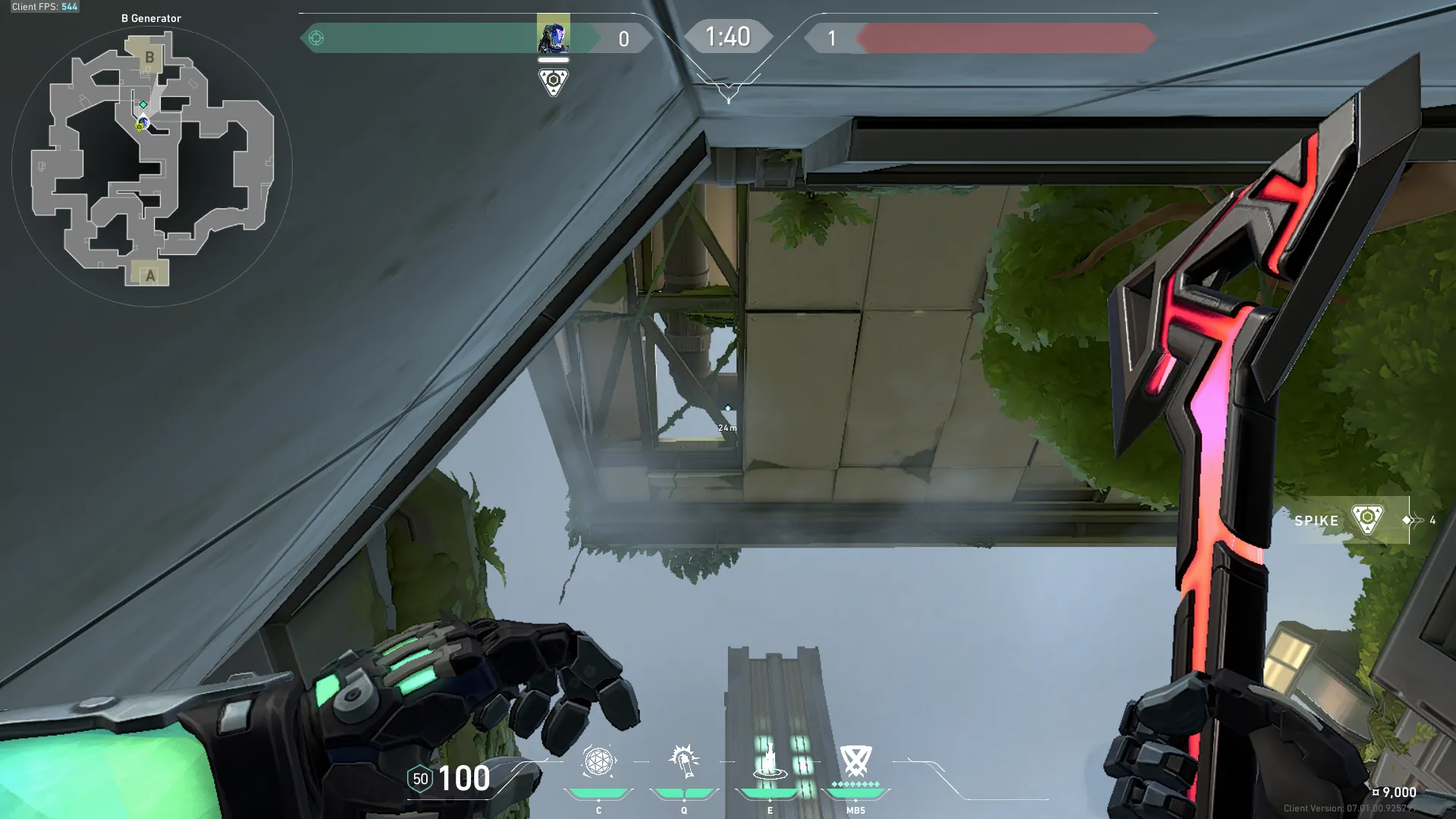 KAY/O Frag_Ment on Fracture Defense Site B — step 2 of 3: Aim — line up the shot