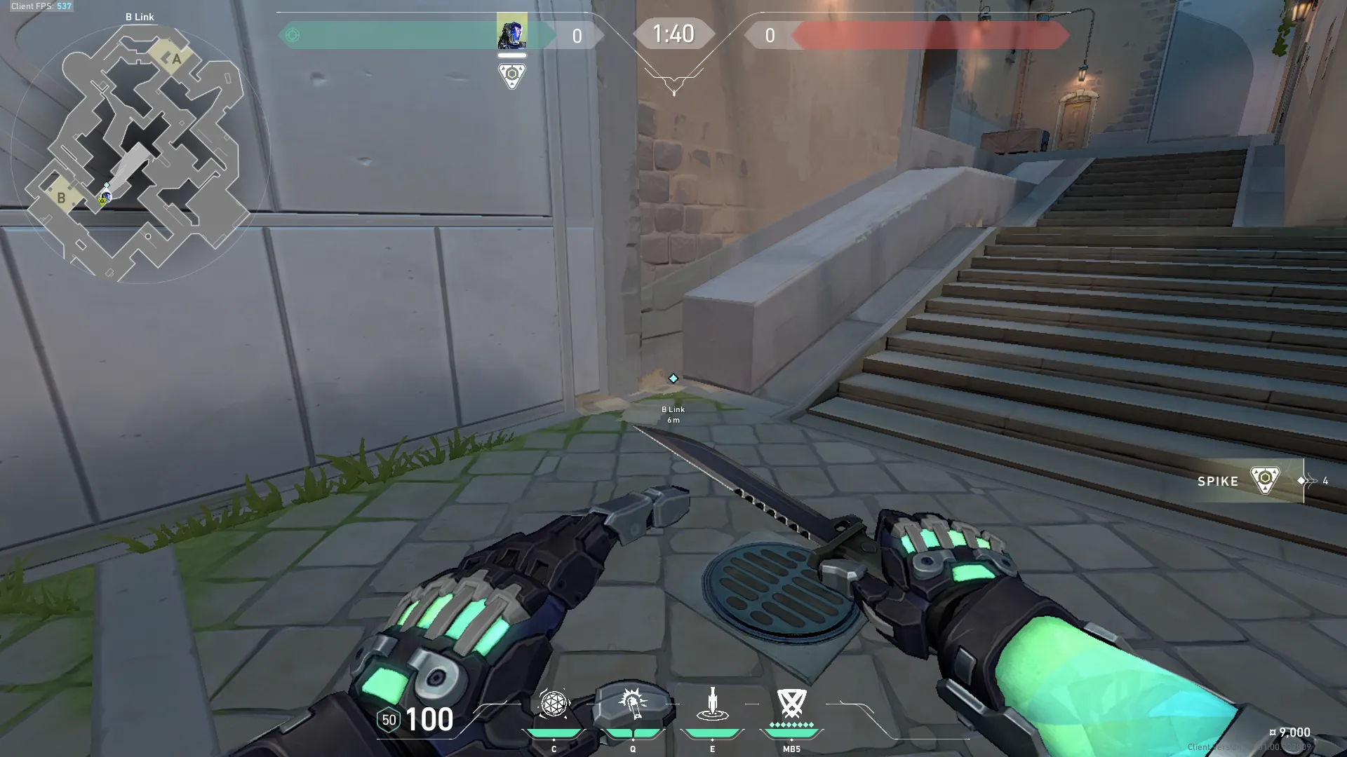 KAY/O Frag_Ment on Pearl Defense Site B — step 1 of 4: Position — where to stand