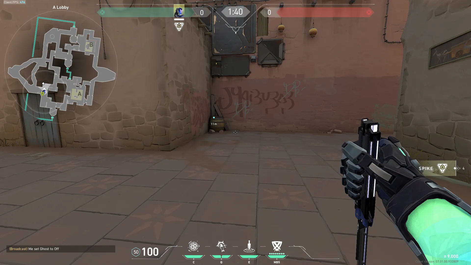 KAY/O Zero_Point on Bind Attack Site A — step 1 of 4: Position — where to stand