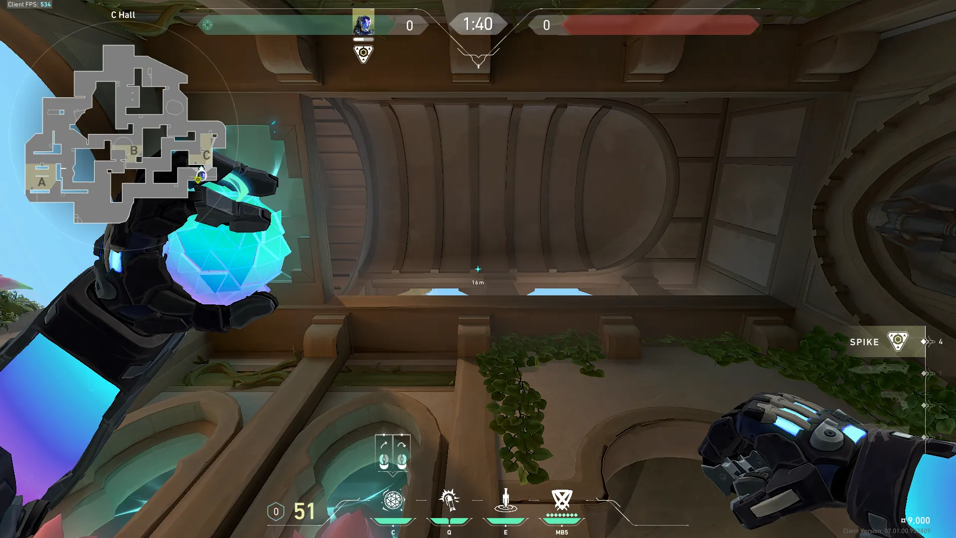KAY/O Frag_Ment on Lotus Defense Site C — step 2 of 4: Aim — line up the shot