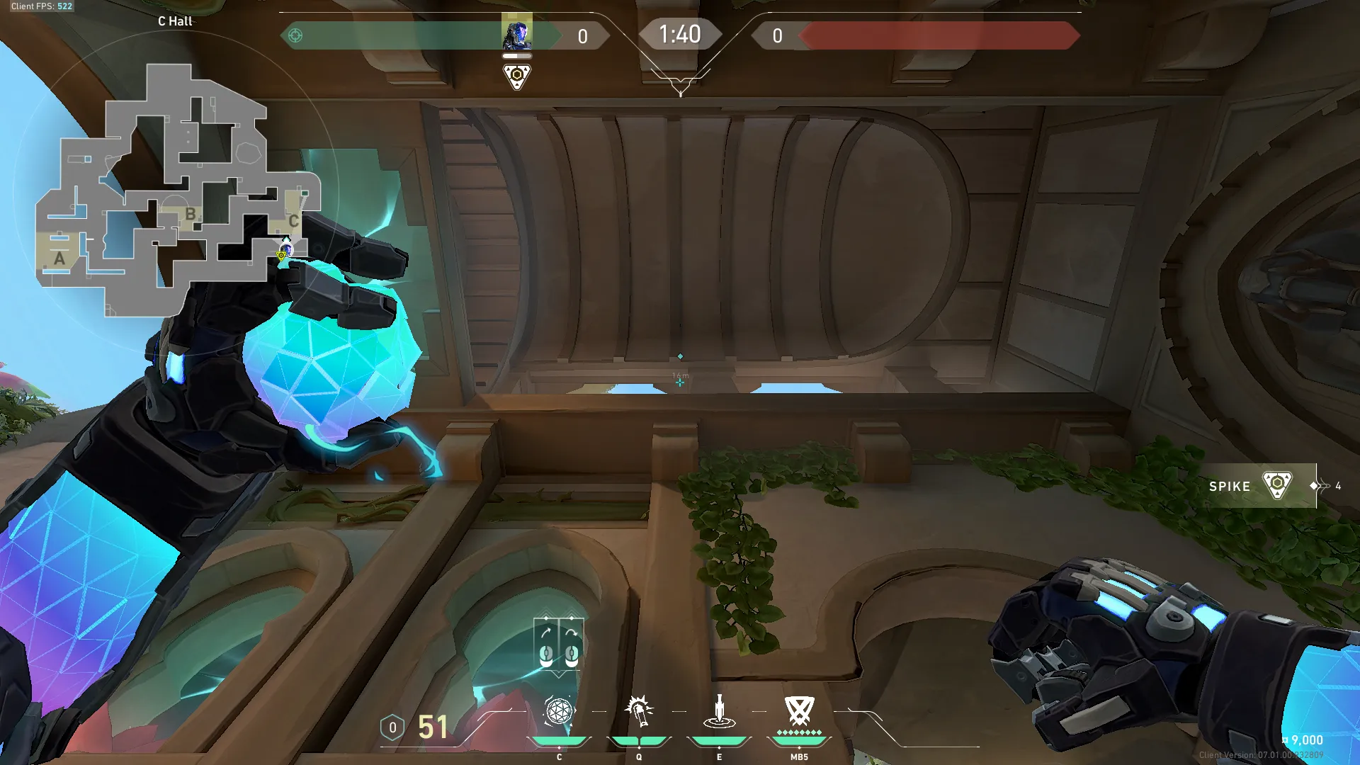 KAY/O Frag_Ment on Lotus Defense Site C — step 3 of 4: Aim — line up the shot