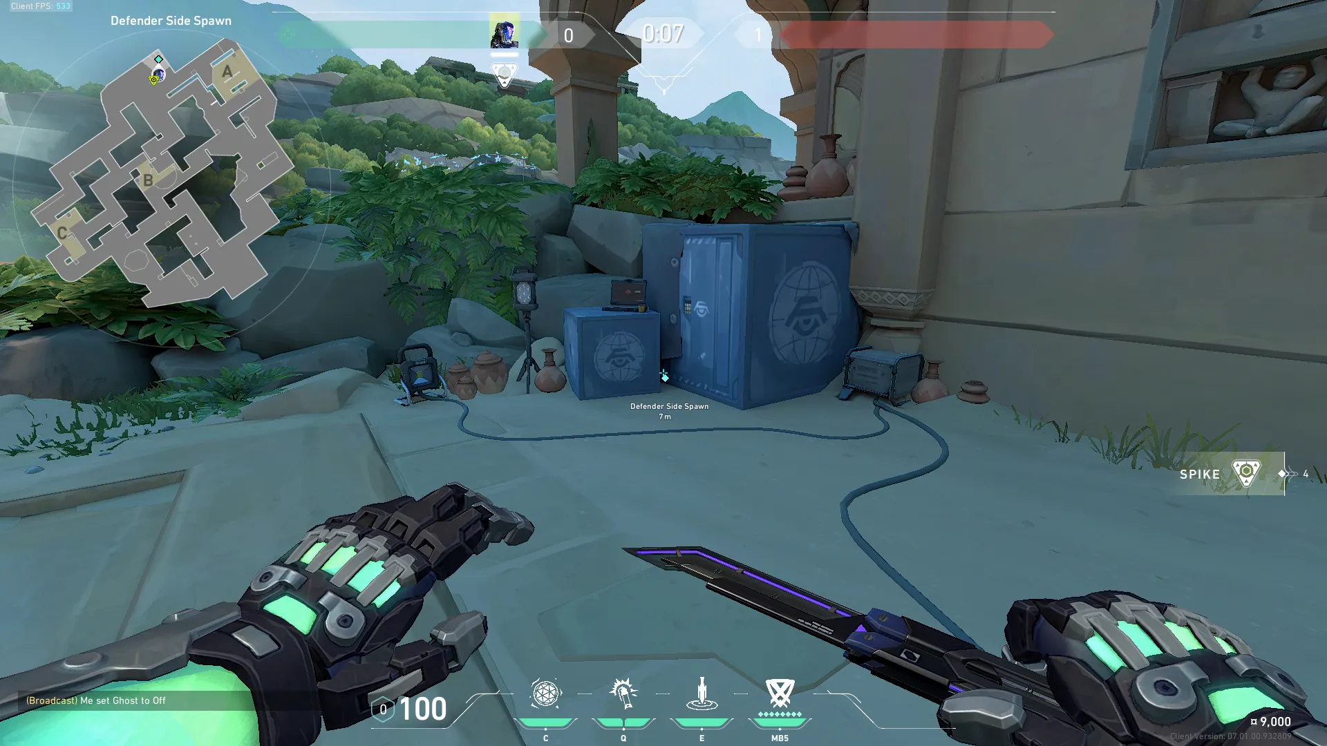 KAY/O Frag_Ment on Lotus Defense Site A — step 1 of 4: Position — where to stand