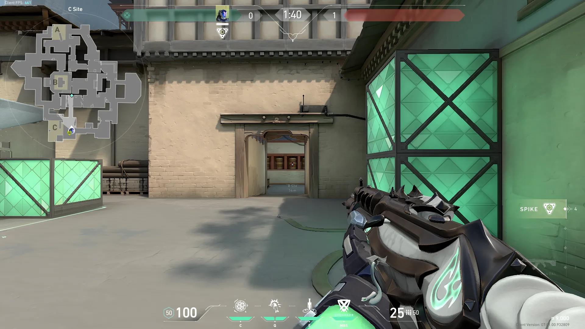 KAY/O Flash_Drive on Haven Defense Site C — step 1 of 4: Position — where to stand