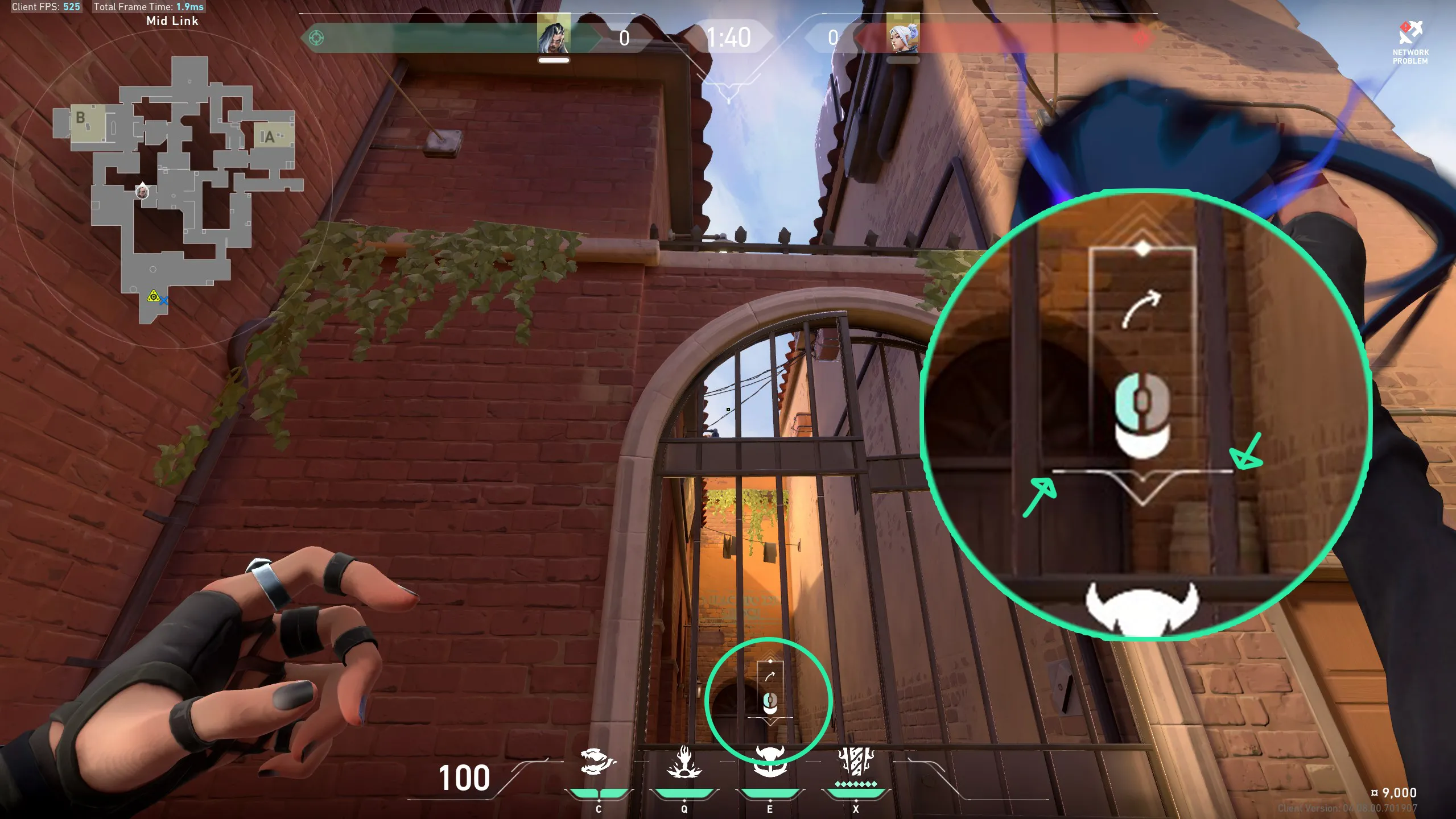 Fade Haunt on Ascent Attack Mid — step 2 of 3: Aim — line up the shot