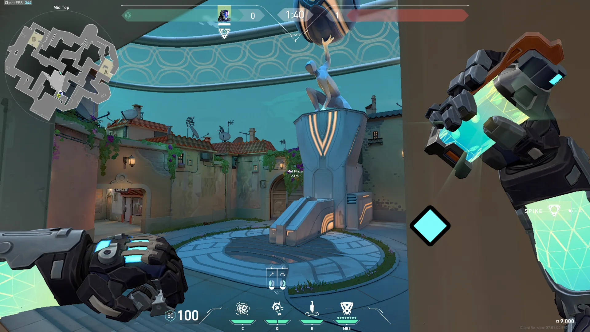 KAY/O Flash_Drive on Pearl Attack Mid — step 2 of 3: Aim — line up the shot