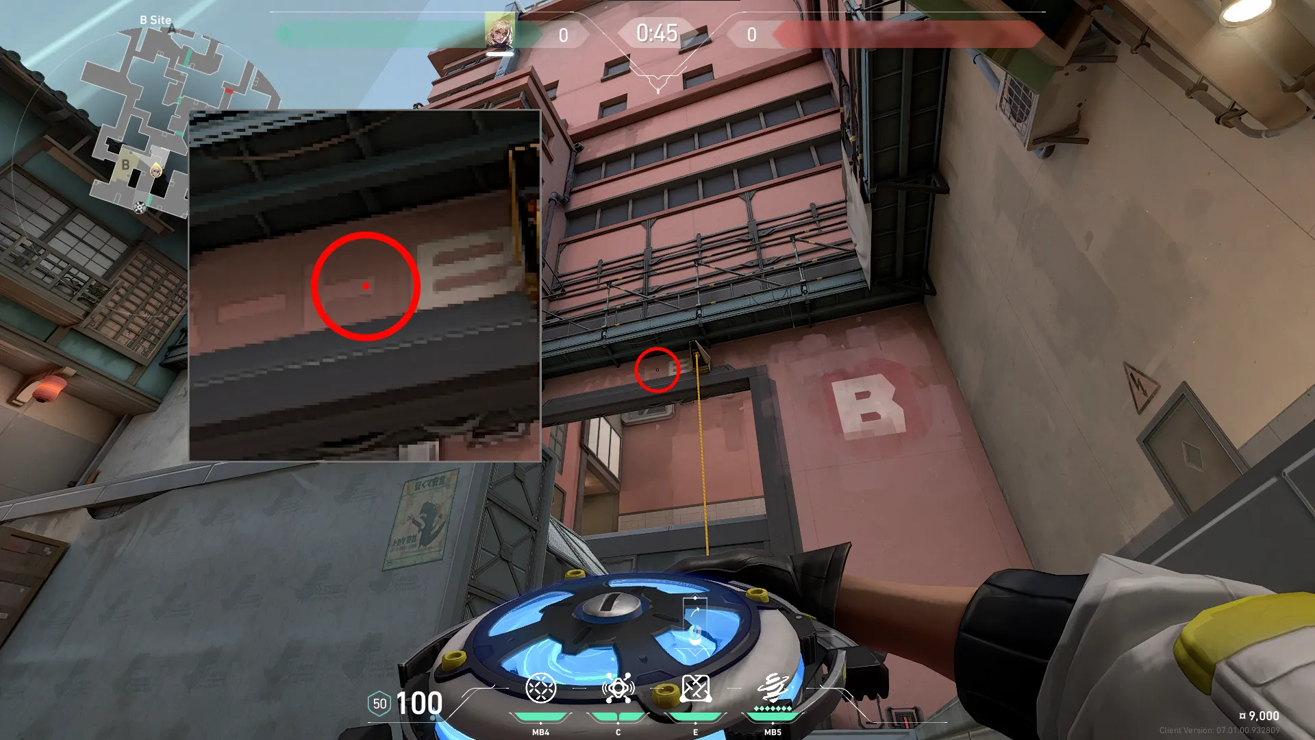 Deadlock Barrier Mesh on Split Defense Site B — step 2 of 3: Aim — line up the shot