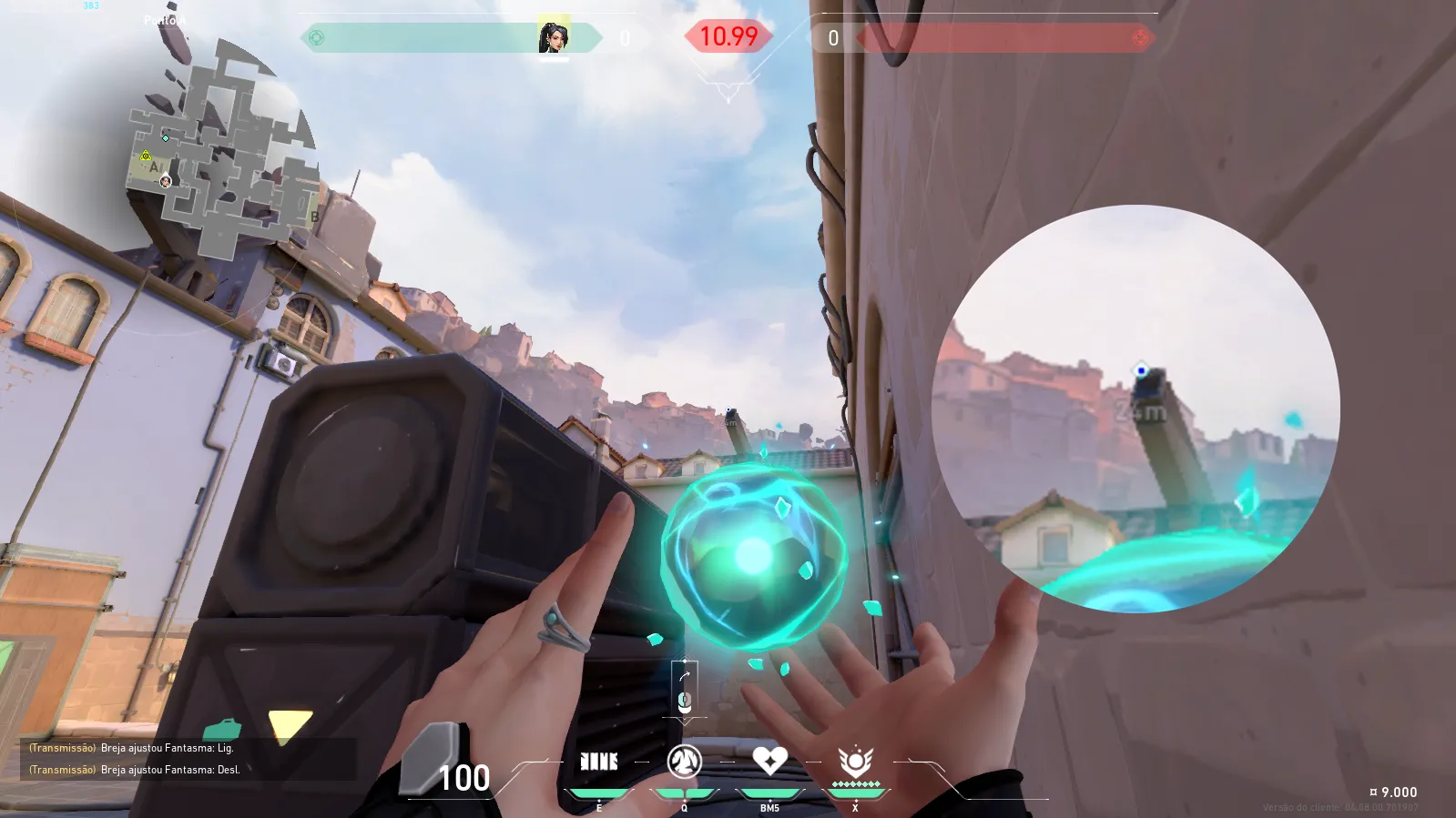 Sage Slow Orb on Ascent Defense Site A — step 2 of 3: Aim — line up the shot
