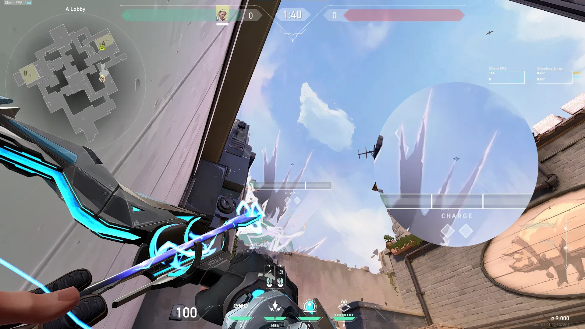 Sova Shock Bolt on Ascent Attack Site A — step 3 of 4: Aim — line up the shot