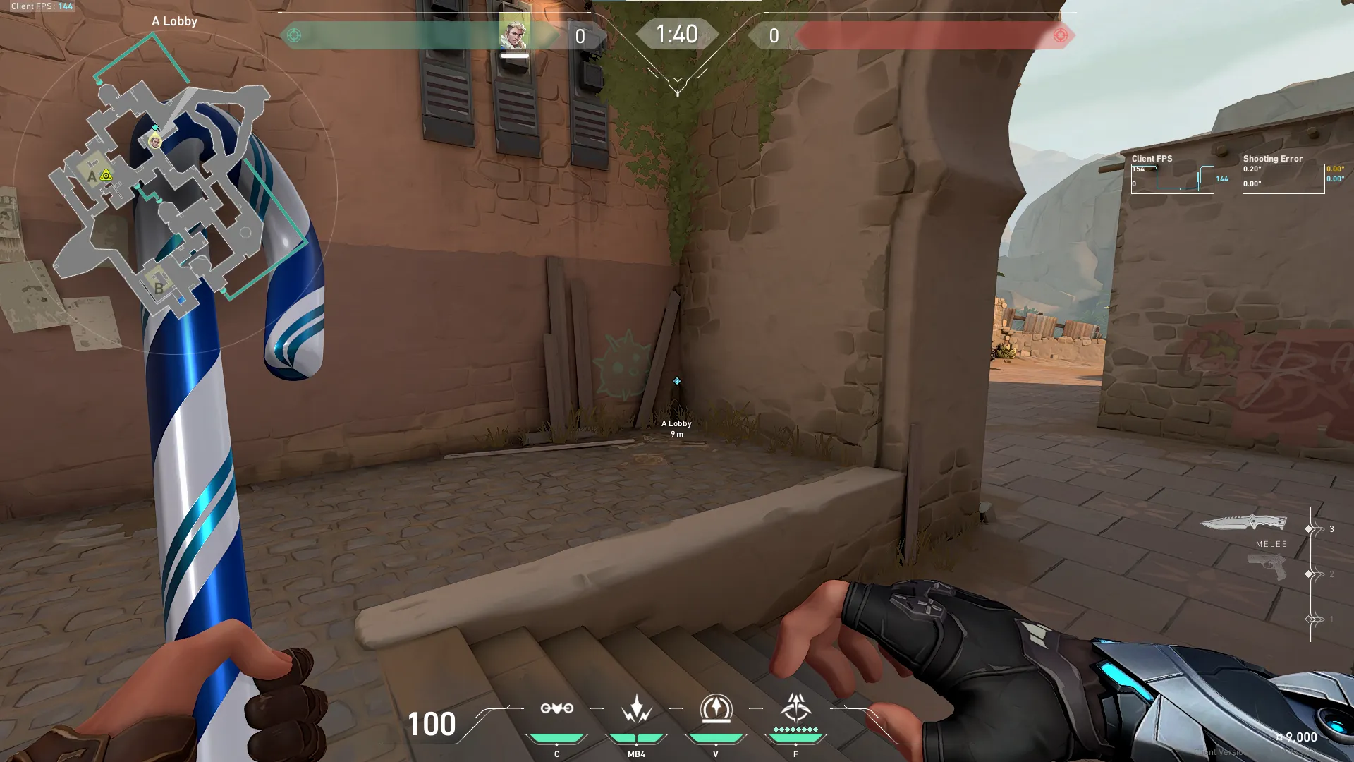 Sova Shock Bolt on Bind Attack Site A — step 1 of 4: Position — where to stand