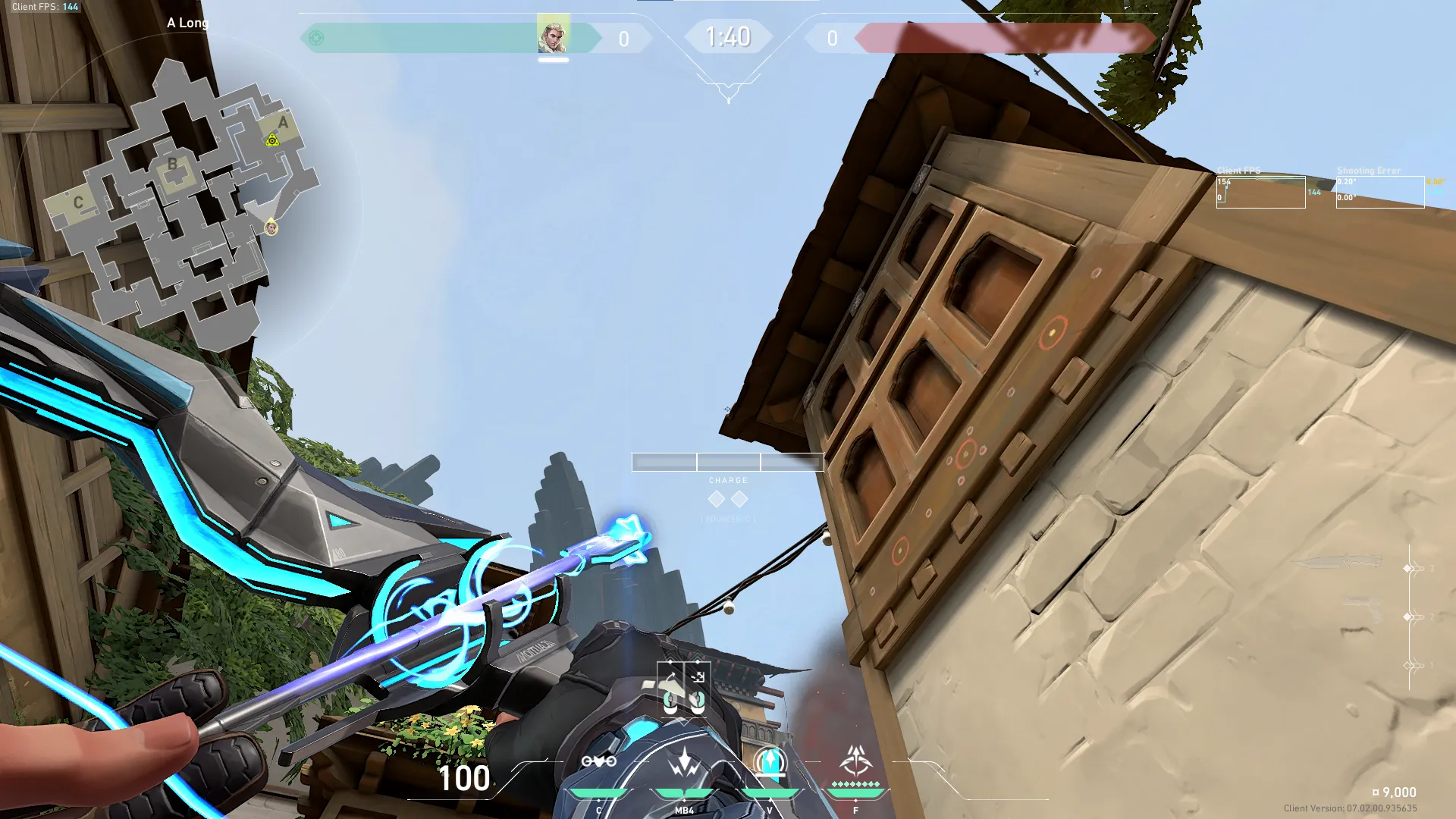 Sova Shock Bolt on Haven Attack Site A — step 2 of 4: Aim — line up the shot