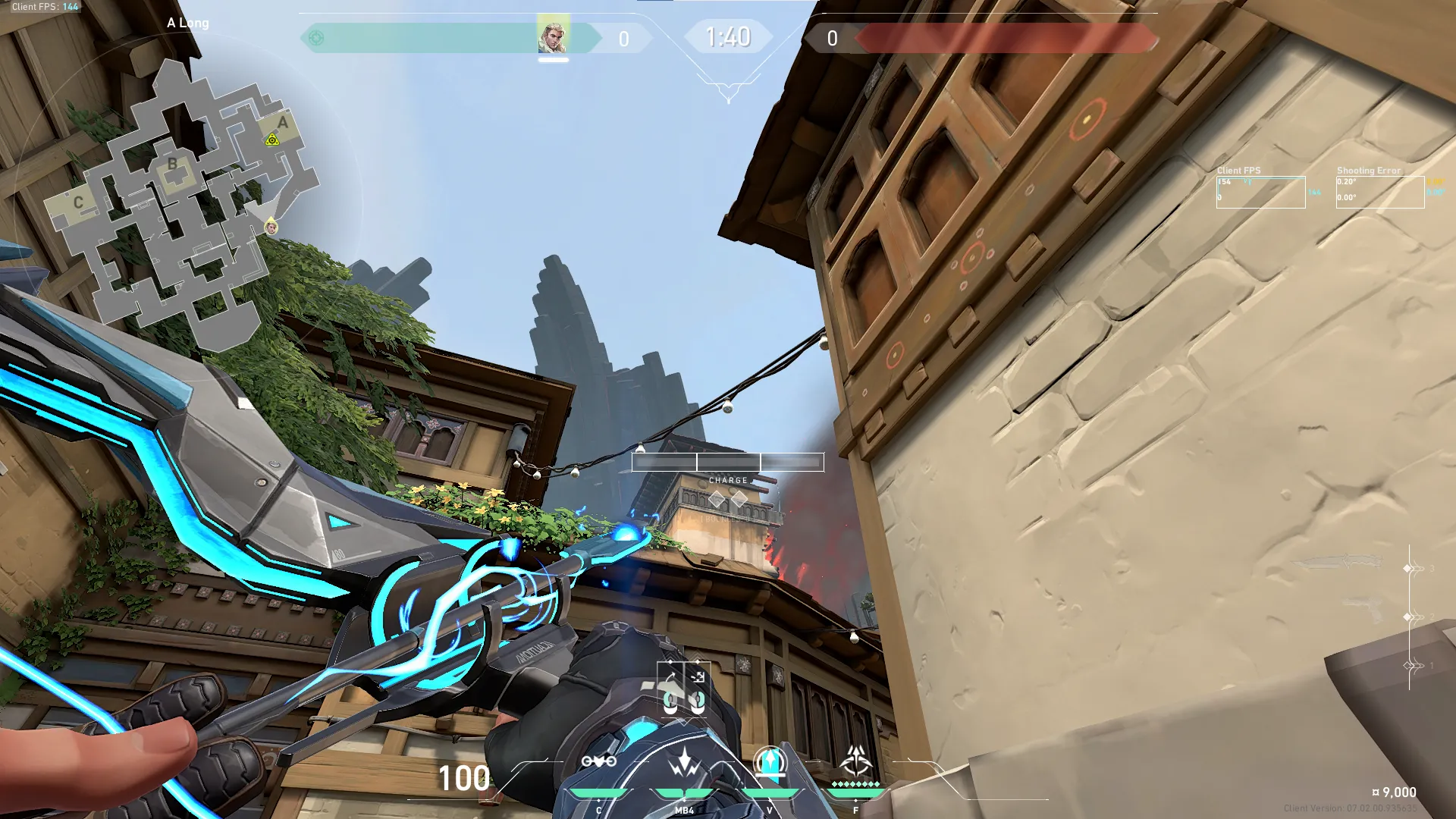 Sova Shock Bolt on Haven Attack Site A — step 3 of 4: Aim — line up the shot