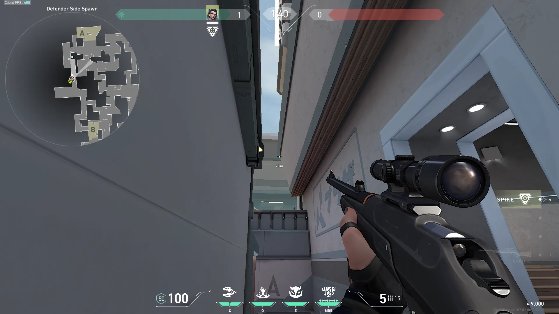 Fade Haunt on Split Defense Site A — step 2 of 3: Aim — line up the shot