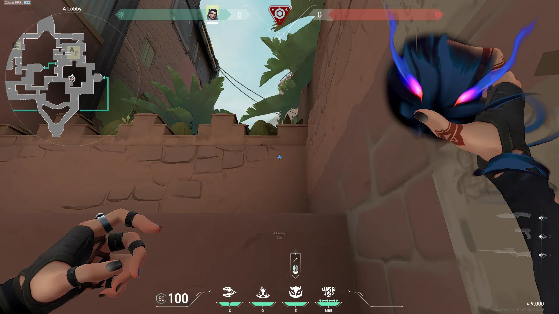 Fade Haunt on Bind Attack Site A — step 5 of 6: Aim — line up the shot