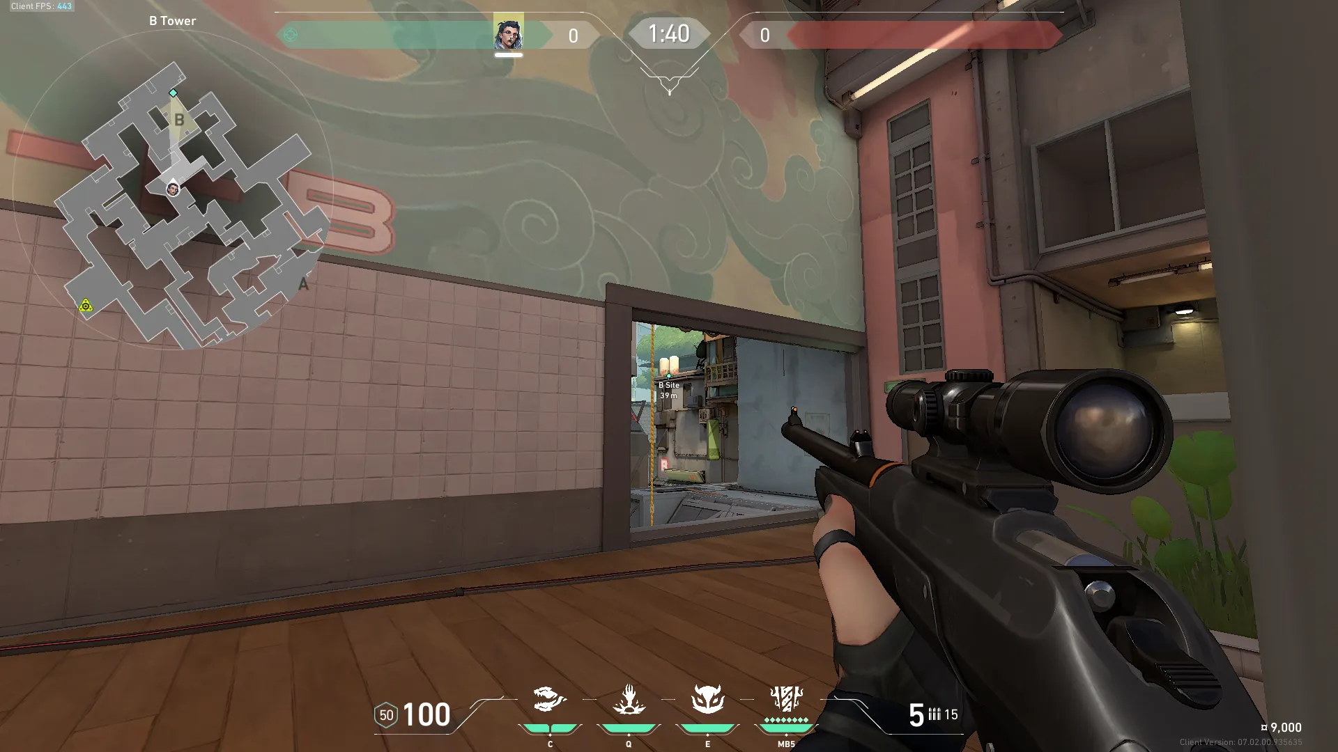 Fade Haunt on Split Defense Site B — step 3 of 5: Aim — line up the shot