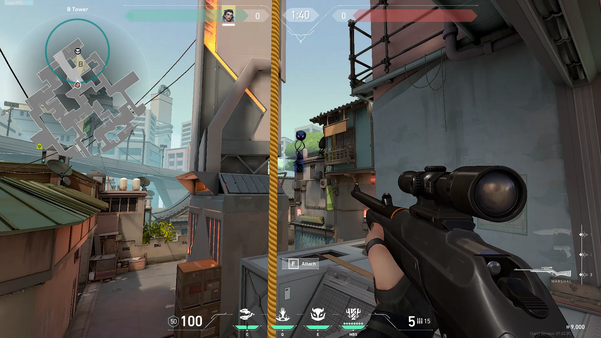 Fade Haunt on Split Defense Site B — step 4 of 5: Aim — line up the shot