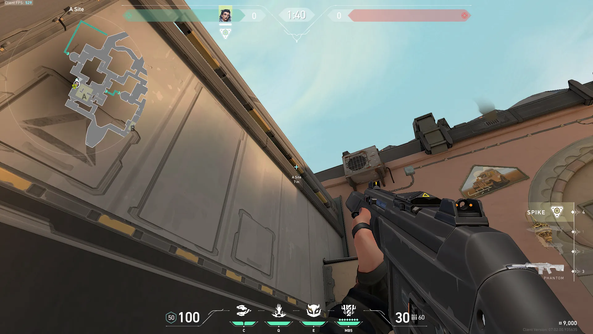 Fade Haunt on Bind Defense Site A — step 2 of 3: Aim — line up the shot