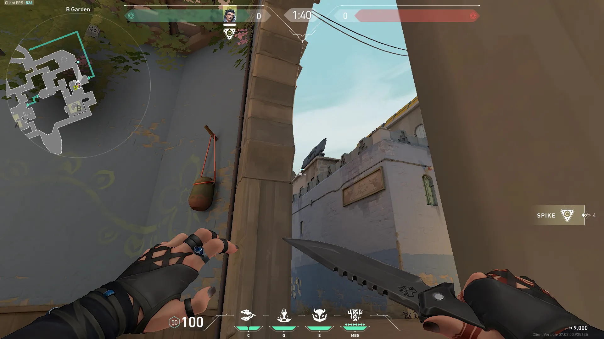 Fade Haunt on Bind Defense Site B — step 2 of 3: Aim — line up the shot