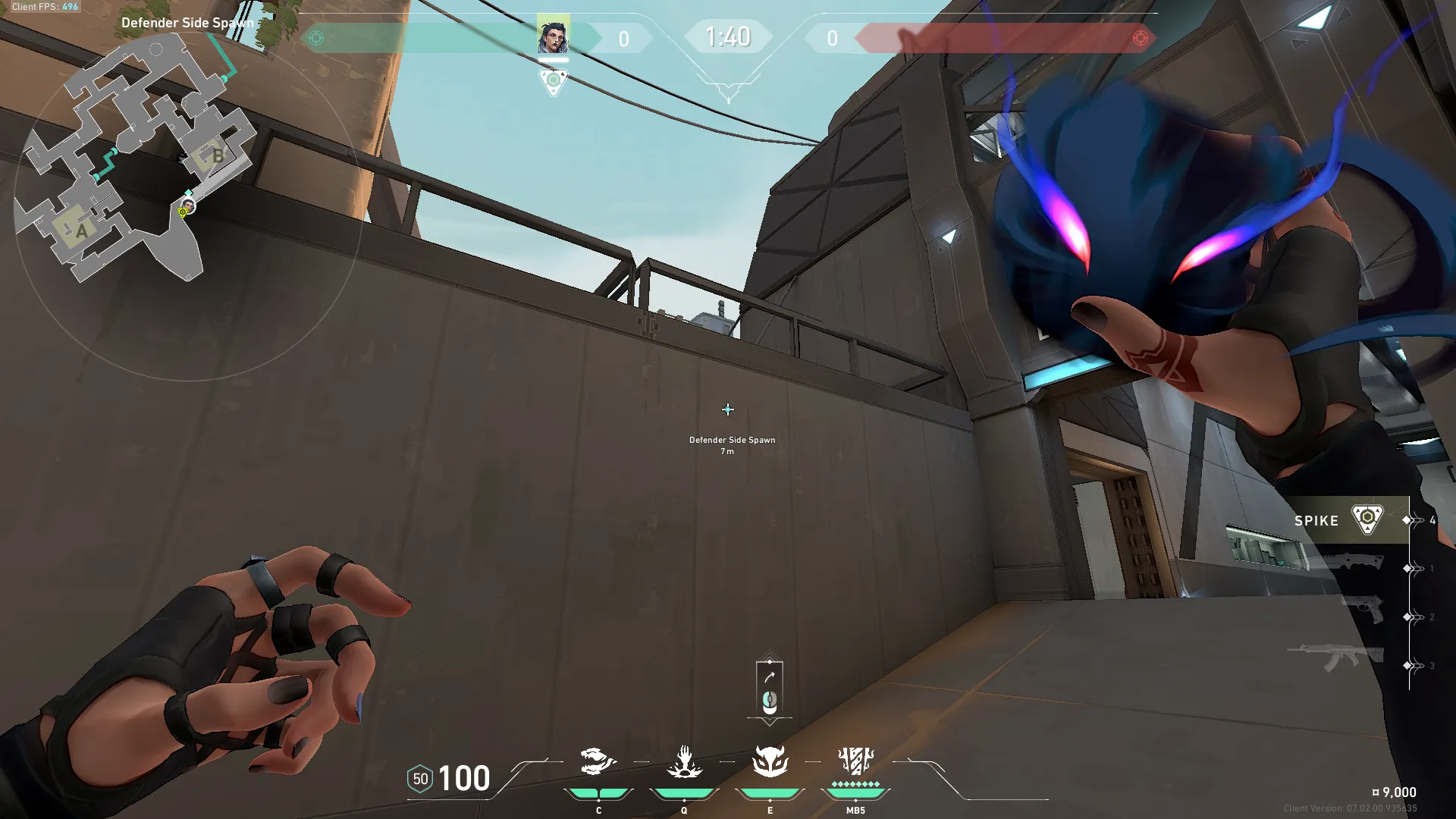 Fade Haunt on Bind Defense Site B — step 2 of 3: Aim — line up the shot
