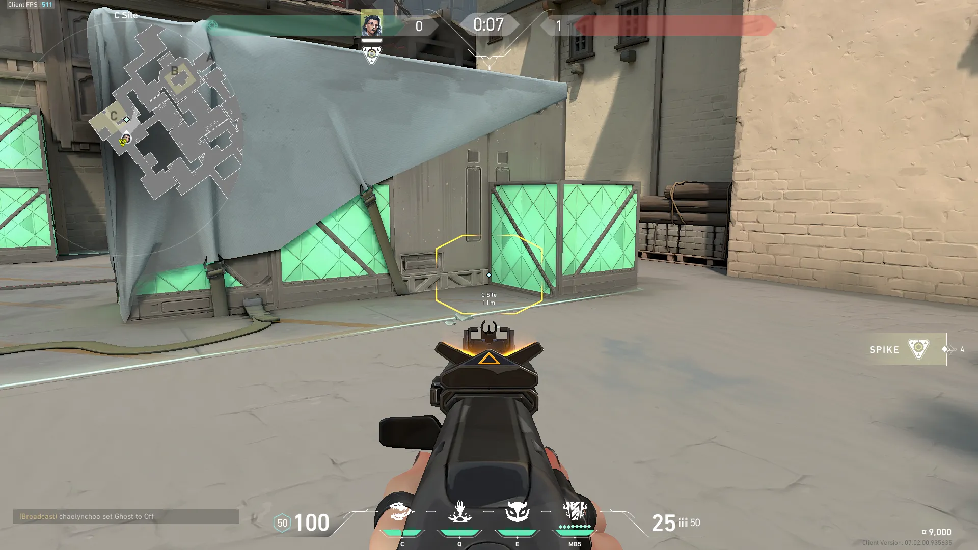 Fade Haunt on Haven Defense Site C — step 1 of 3: Position — where to stand