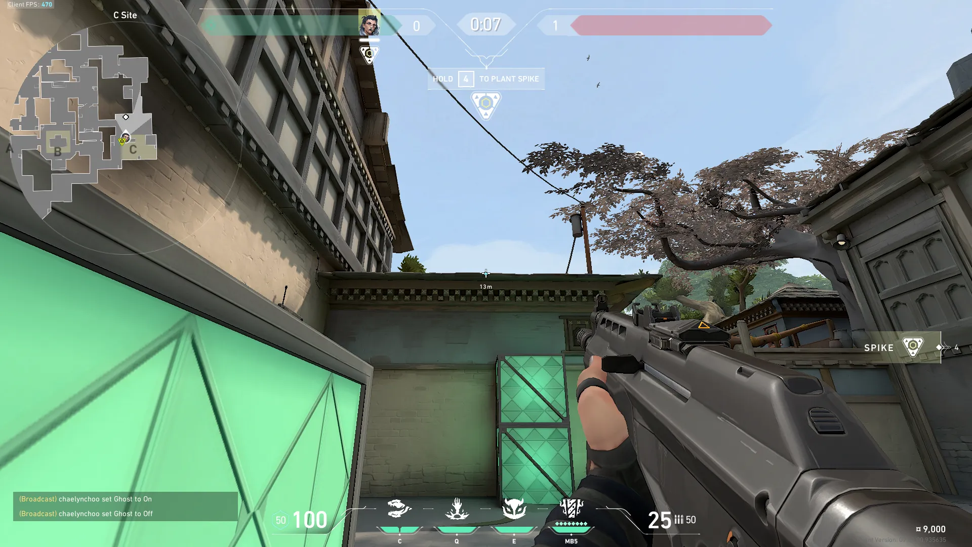 Fade Haunt on Haven Defense Site C — step 2 of 3: Aim — line up the shot