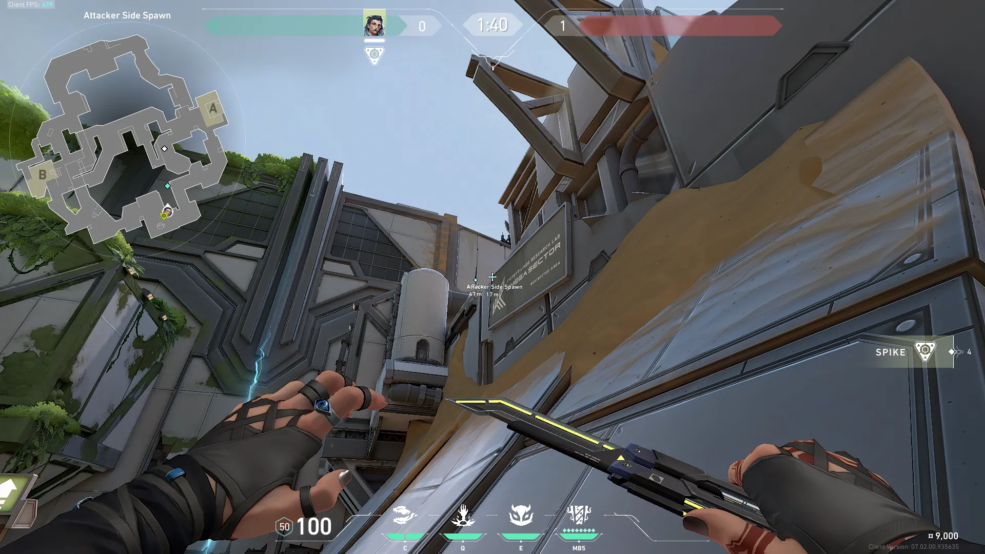 Fade Haunt on Fracture Attack Site A — step 2 of 5: Aim — line up the shot
