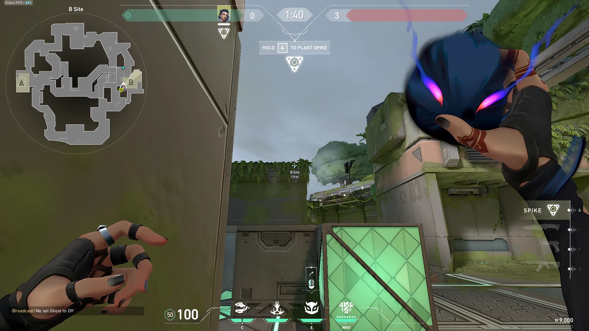 Fade Haunt on Fracture Defense Site B — step 2 of 4: Aim — line up the shot