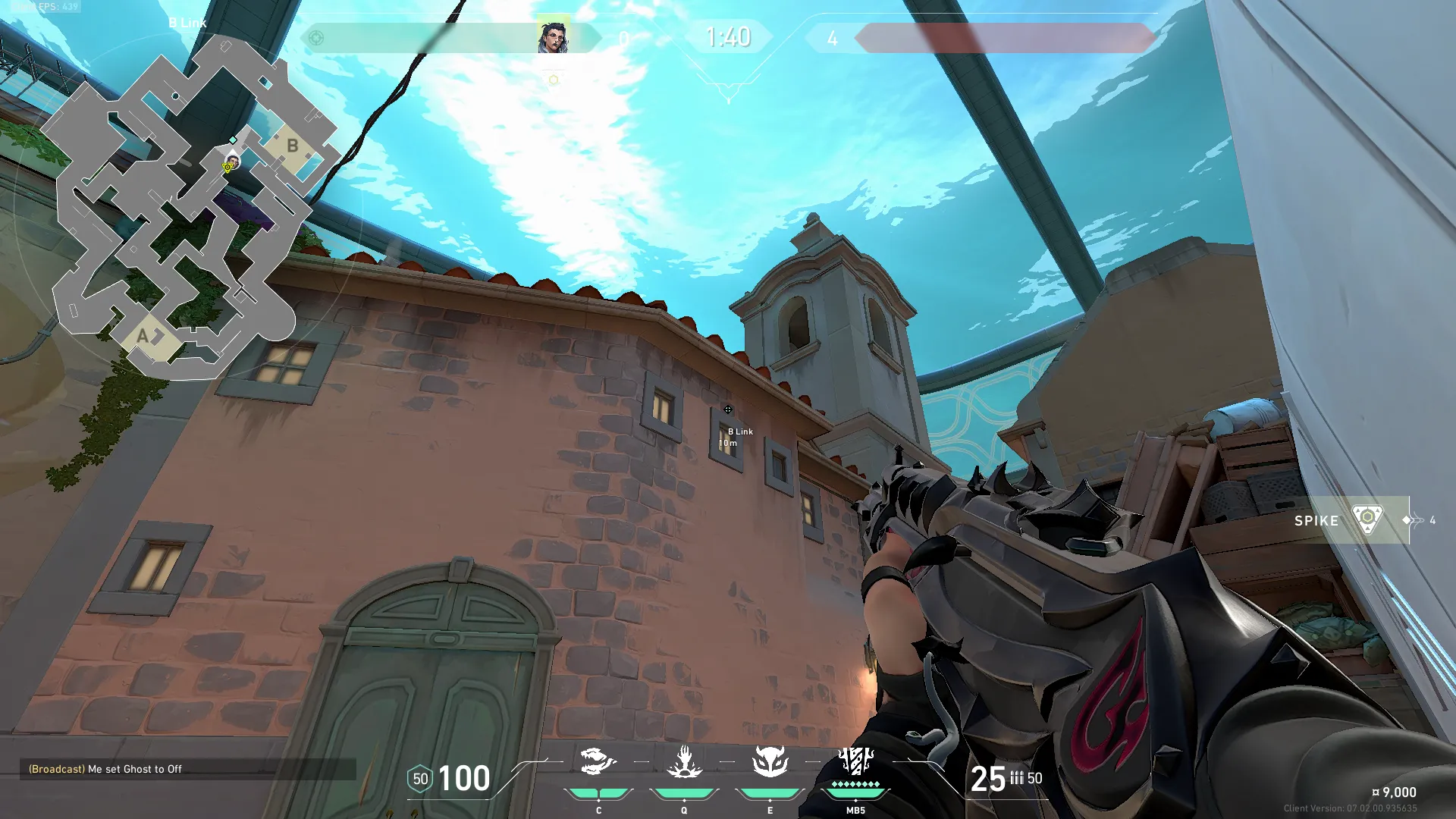 Fade Haunt on Pearl Defense Site B — step 2 of 3: Aim — line up the shot
