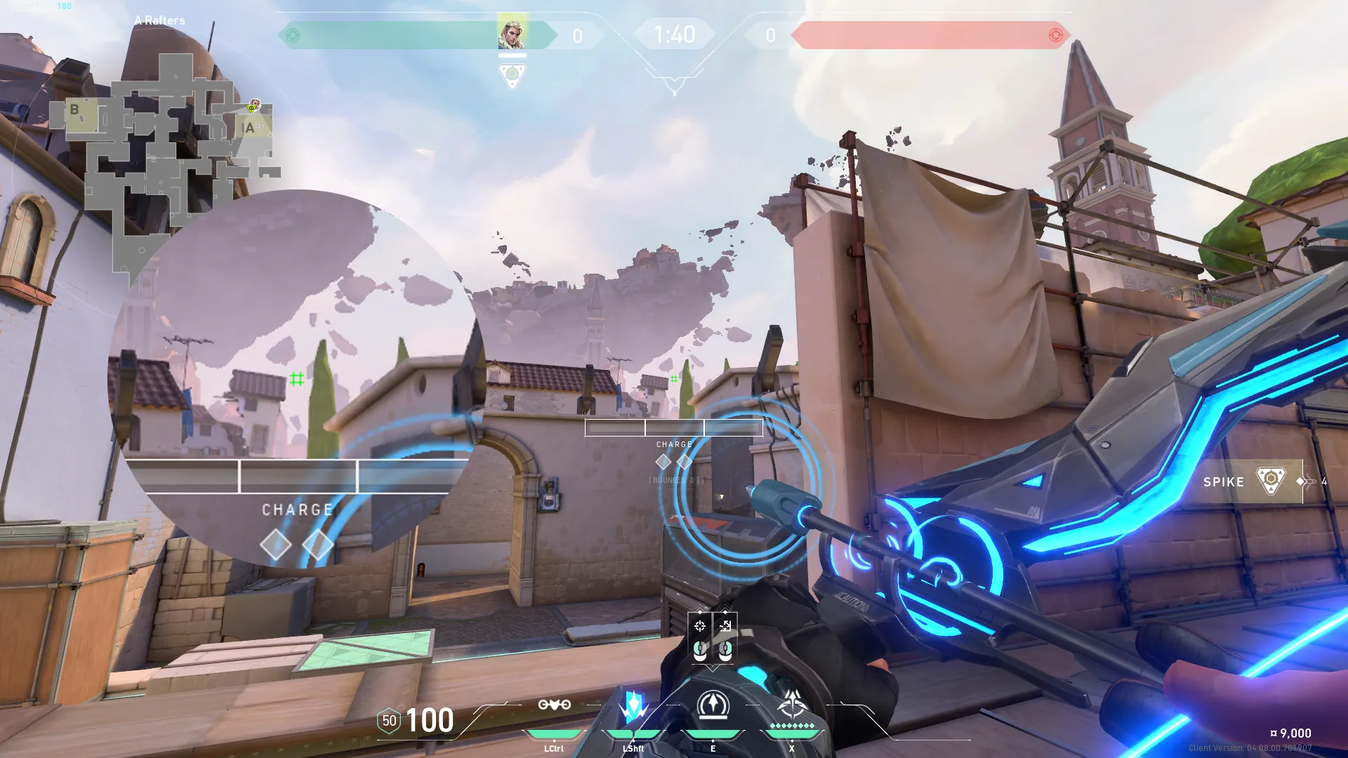 Sova Recon Bolt on Ascent Defense Site A — step 2 of 3: Aim — line up the shot