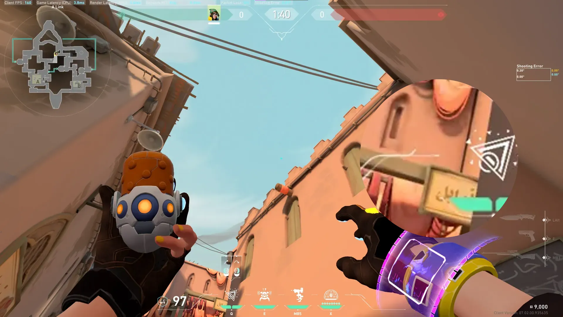 Killjoy Nanoswarm on Bind Attack Site A — step 3 of 4: Aim — line up the shot