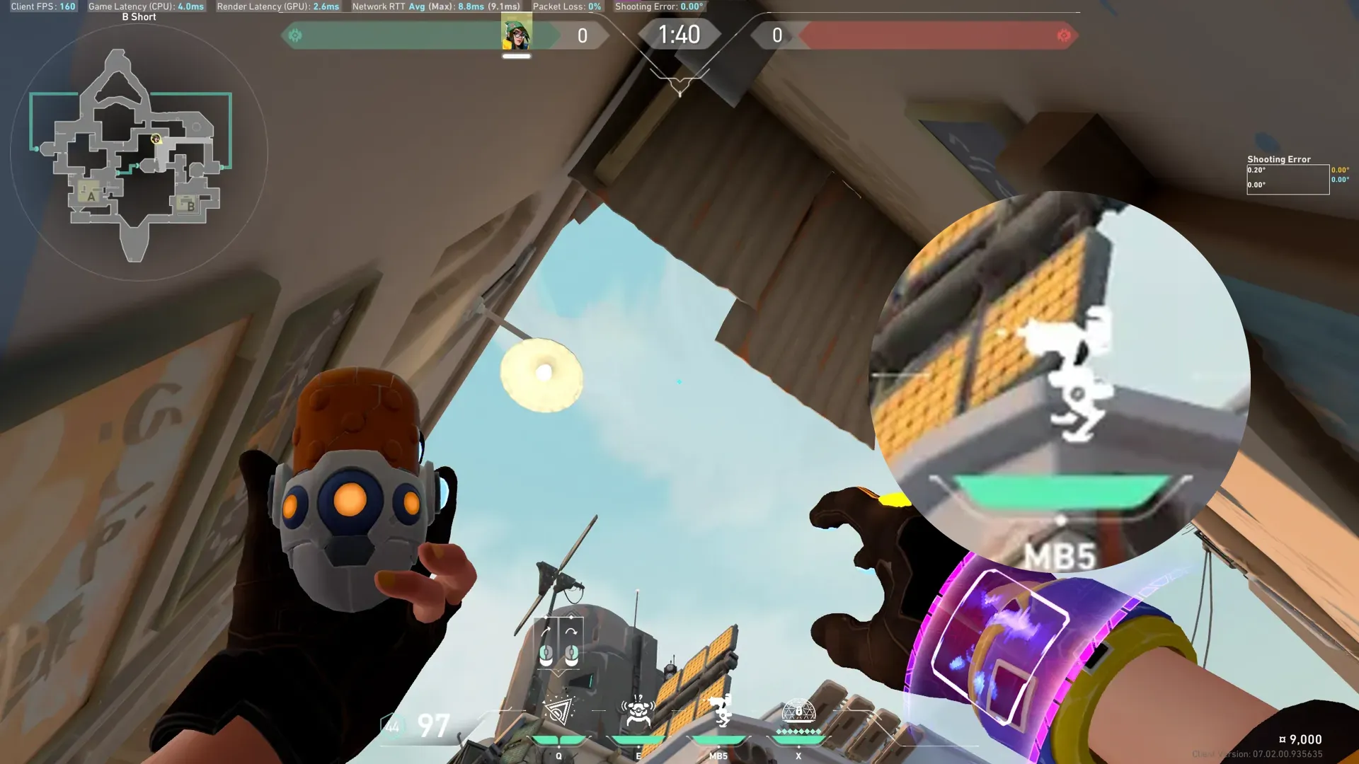 Killjoy Nanoswarm on Bind Attack Site B — step 3 of 4: Aim — line up the shot
