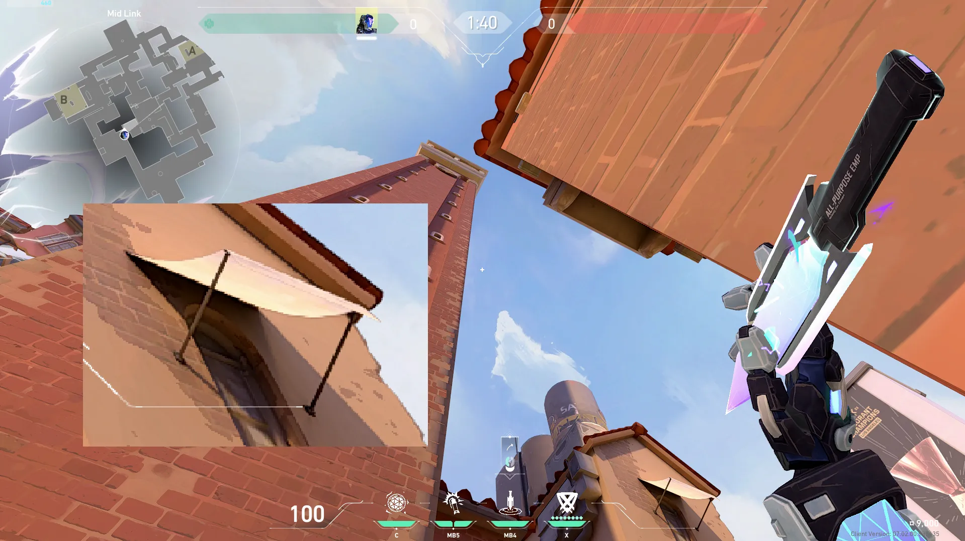 KAY/O Zero_Point on Ascent Attack Mid — step 2 of 3: Aim — line up the shot