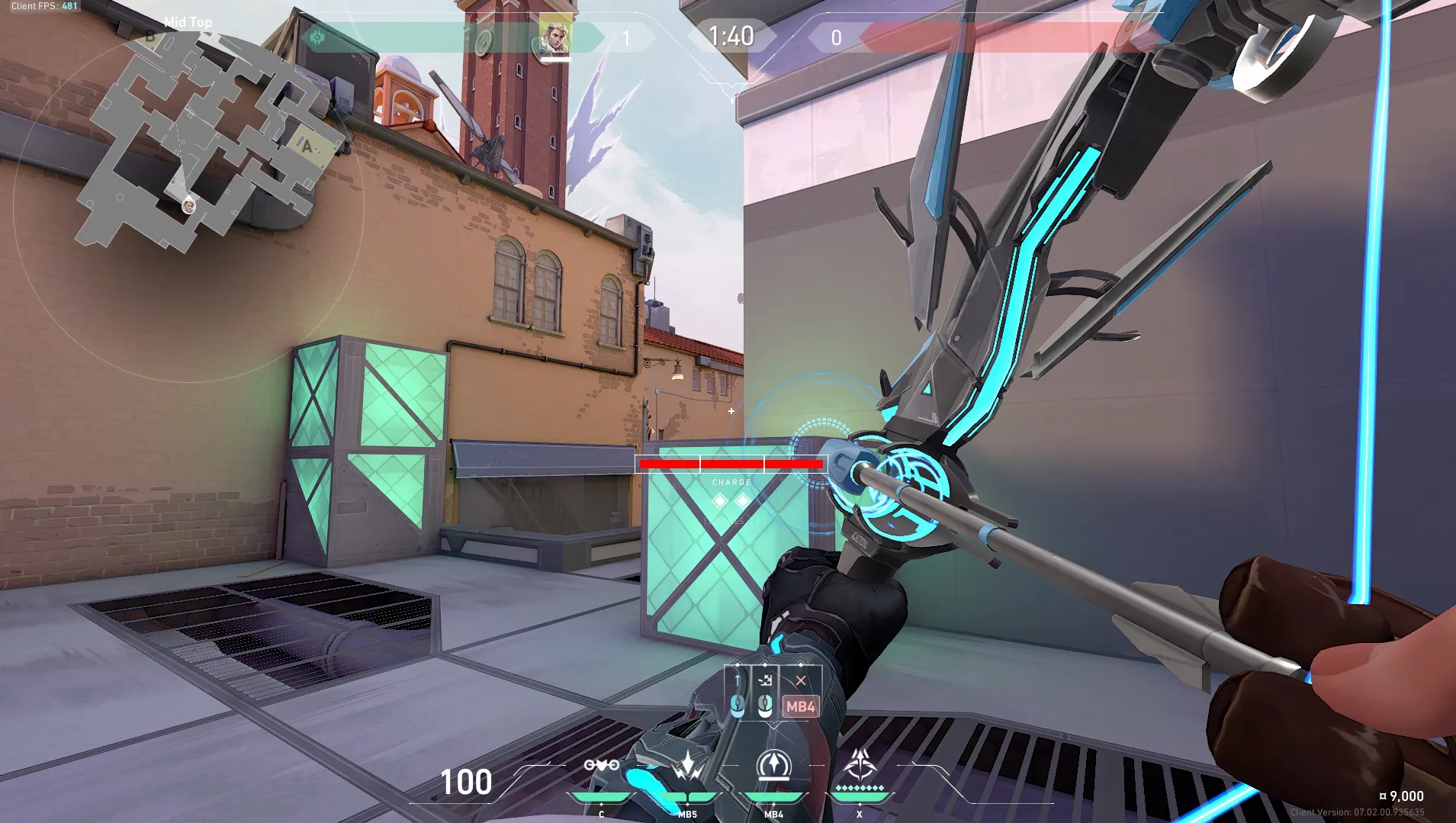 Sova Recon Bolt on Ascent Attack Mid — step 2 of 3: Aim — line up the shot