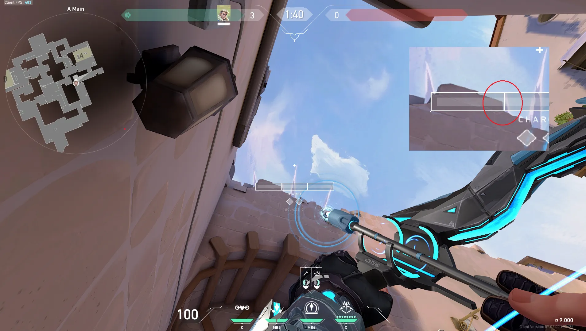 Sova Recon Bolt on Ascent Attack Site A — step 2 of 4: Aim — line up the shot