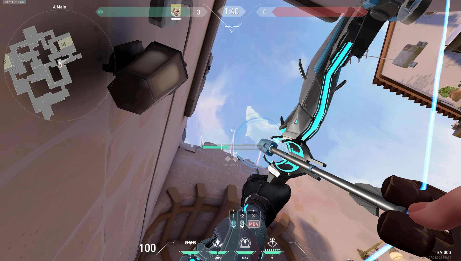 Sova Recon Bolt on Ascent Attack Site A — step 3 of 4: Aim — line up the shot