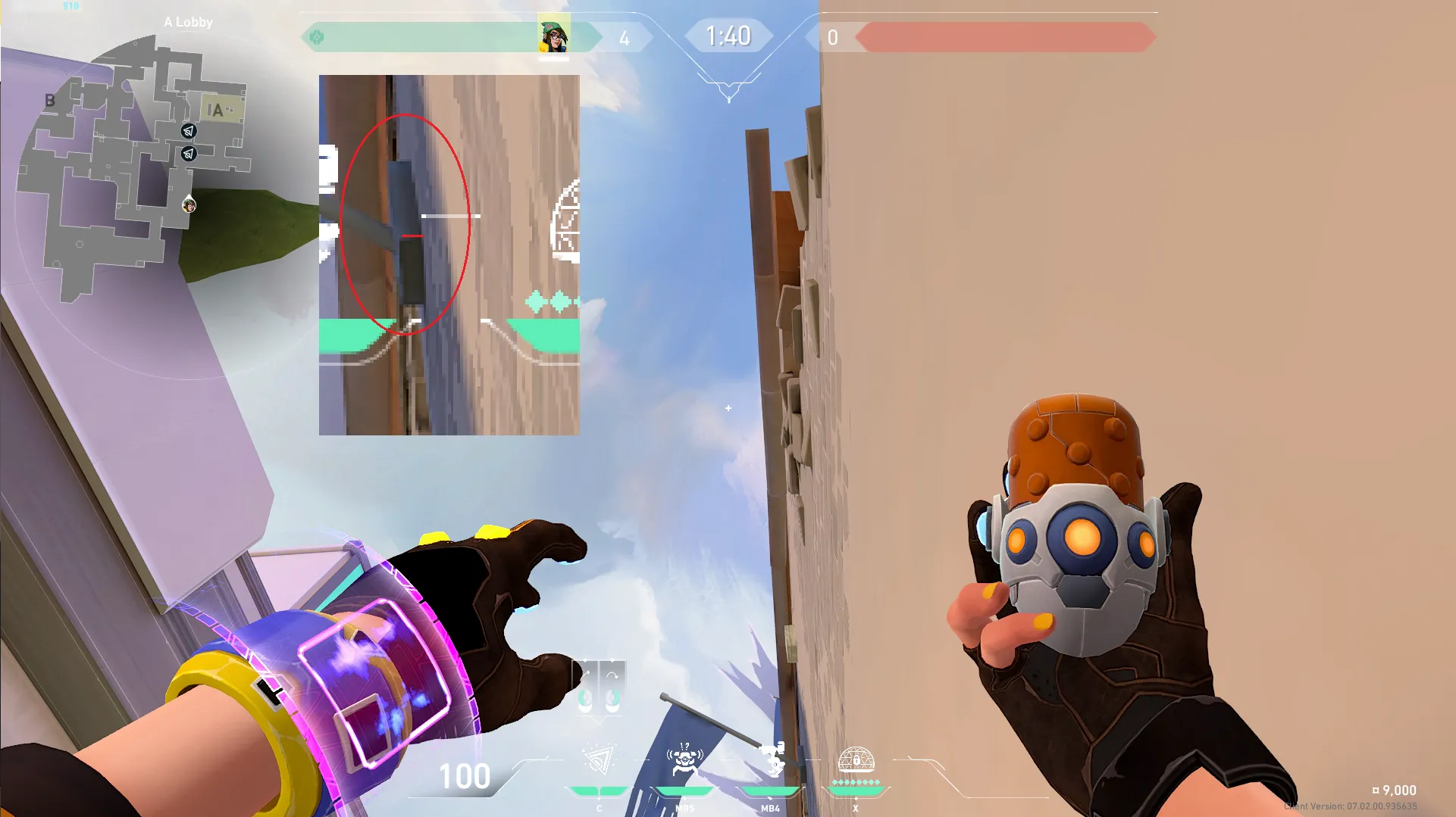 Killjoy Nanoswarm on Ascent Attack Site A — step 2 of 3: Aim — line up the shot