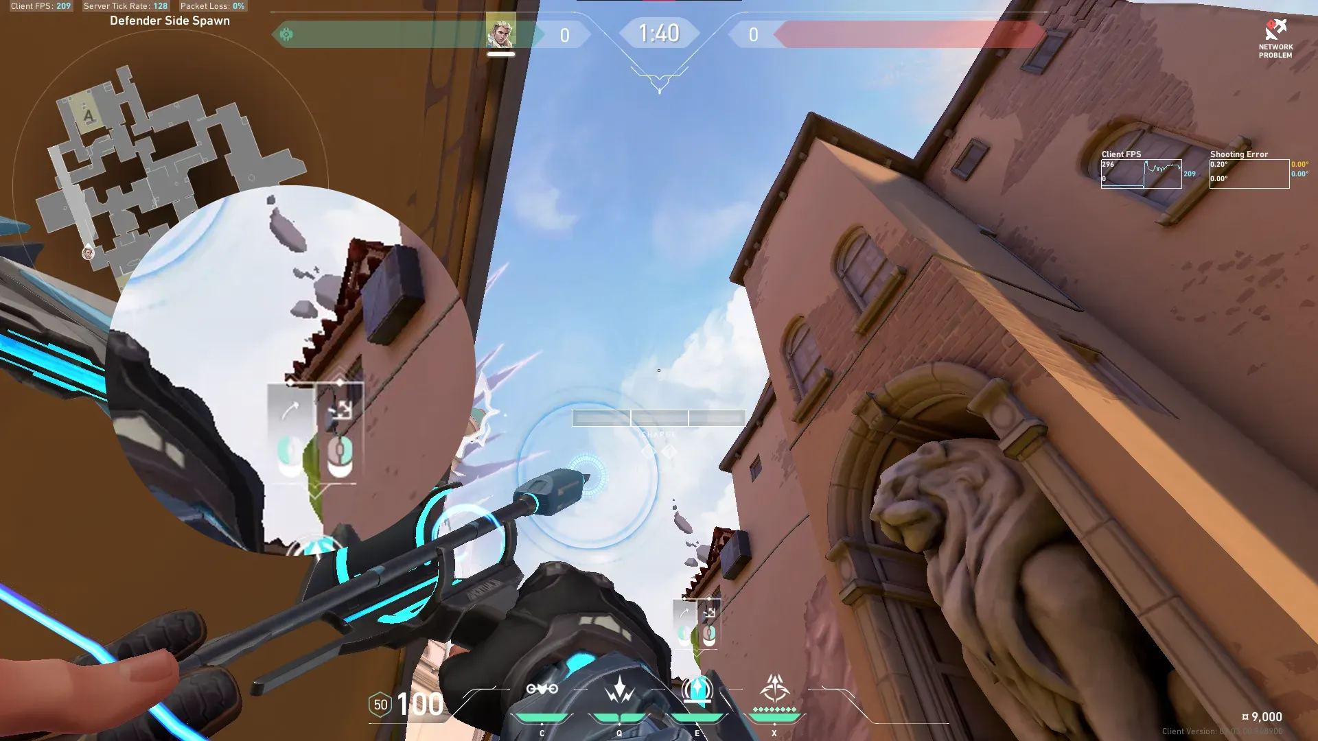 Sova Recon Bolt on Ascent Defense Site A — step 2 of 3: Aim — line up the shot