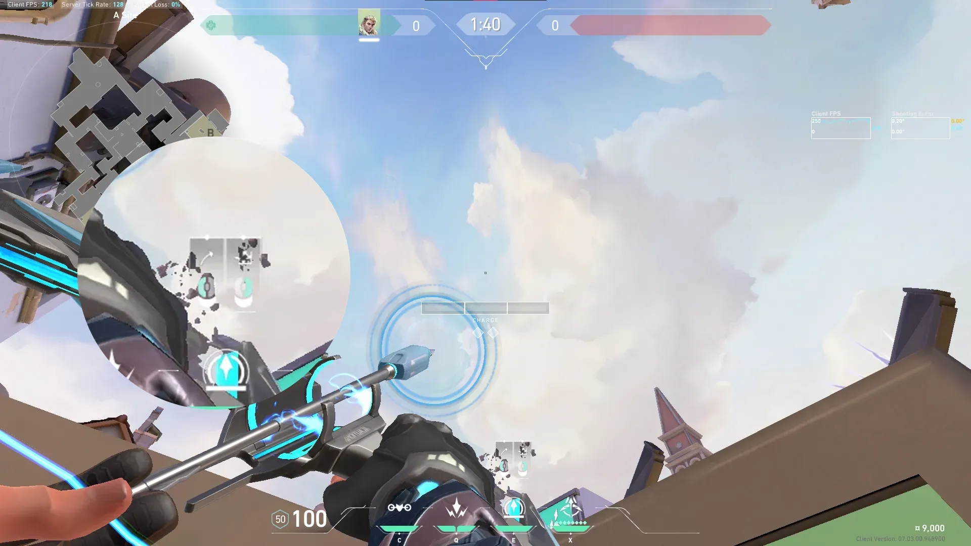 Sova Recon Bolt on Ascent Defense Site A — step 2 of 3: Aim — line up the shot