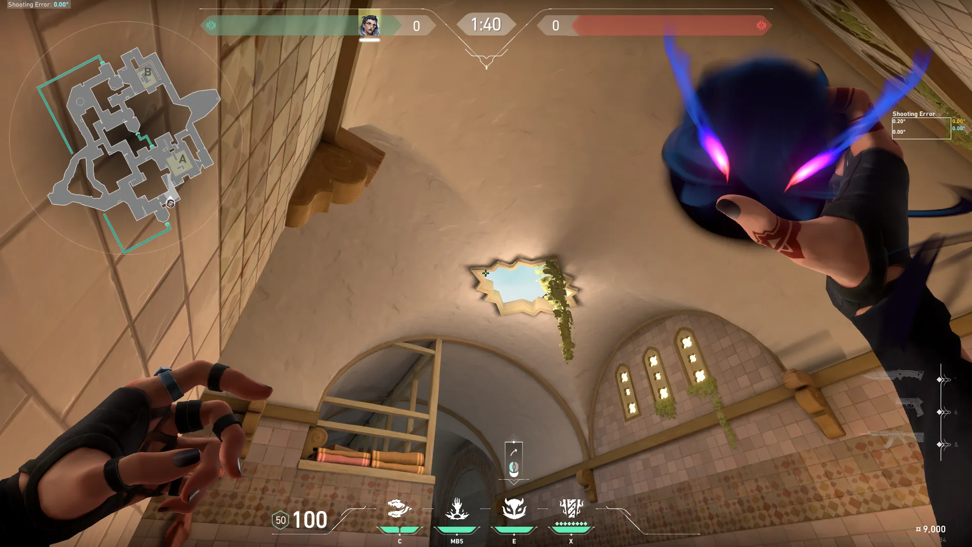 Fade Haunt on Bind Attack Site A — step 2 of 3: Aim — line up the shot