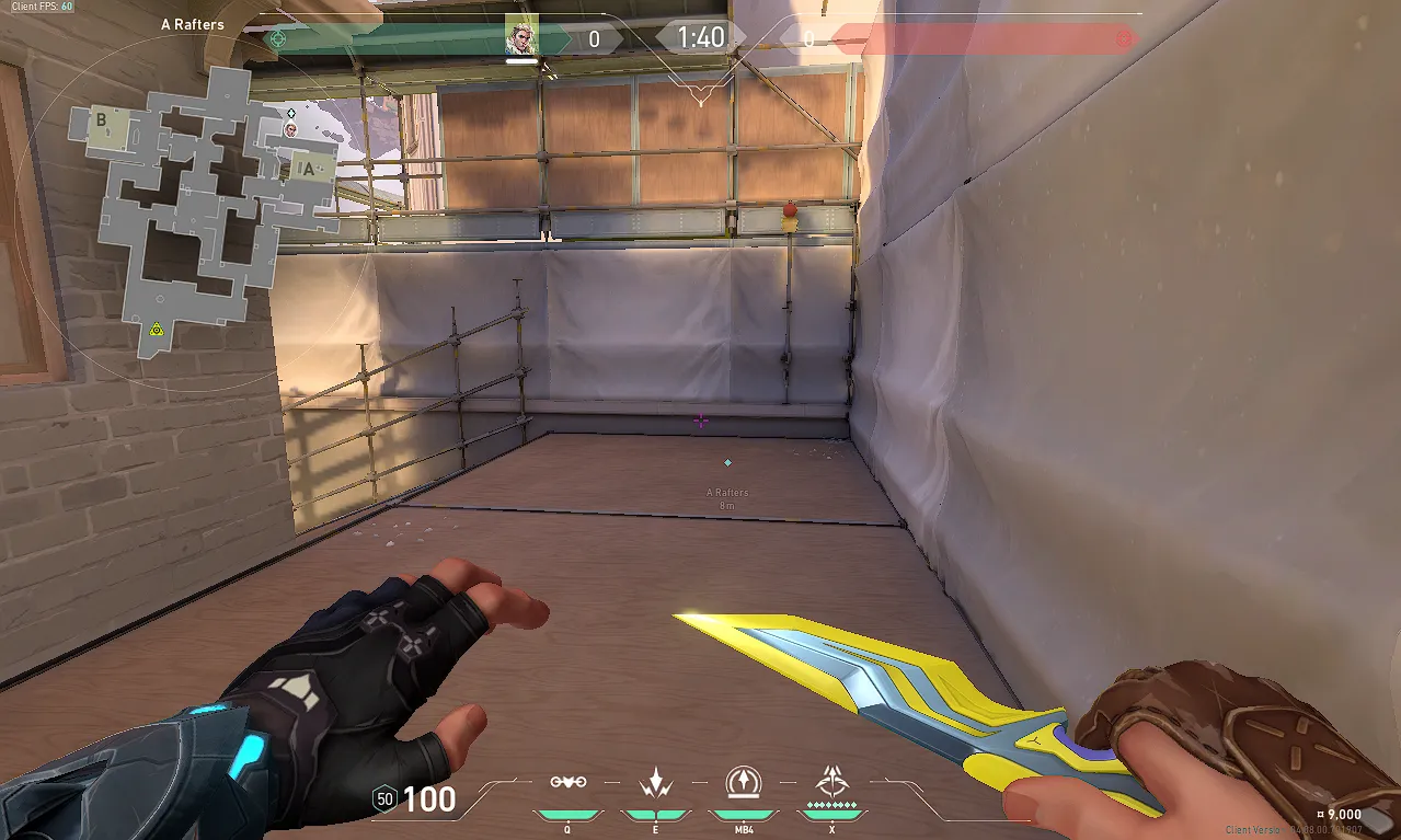 Sova Recon Bolt on Ascent Defense Site A — step 1 of 3: Position — where to stand