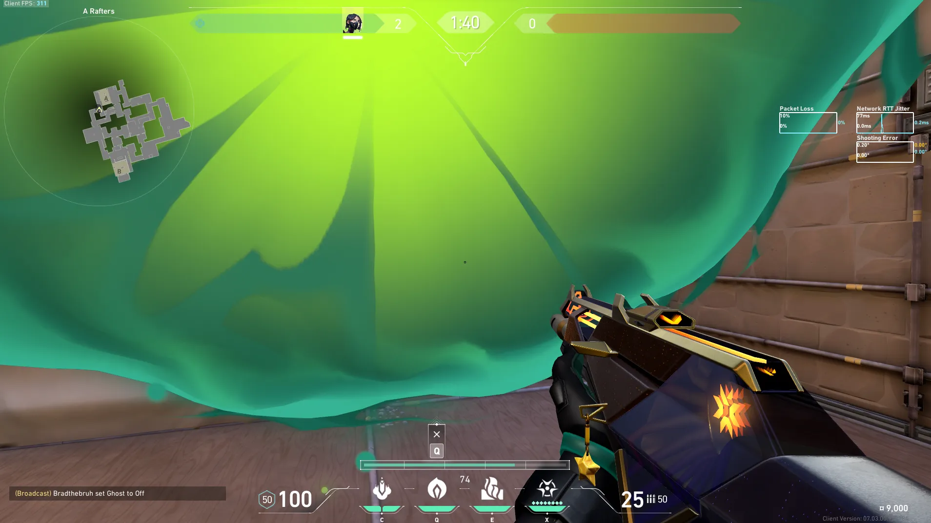 Viper Poison Cloud on Ascent Attack Site A — step 3 of 4: Aim — line up the shot