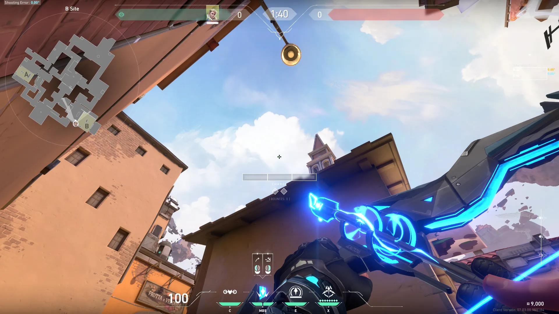 Sova Shock Bolt on Ascent Defense Mid — step 3 of 4: Aim — line up the shot