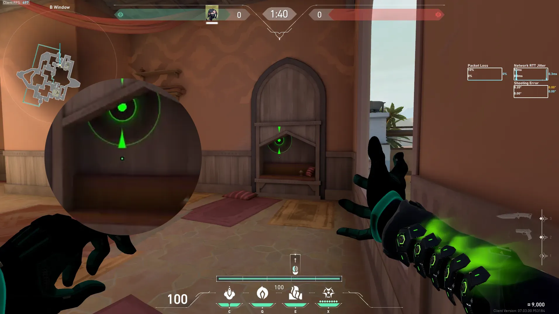 Viper Toxic Screen on Bind Defense Site B — step 2 of 4: Aim — line up the shot