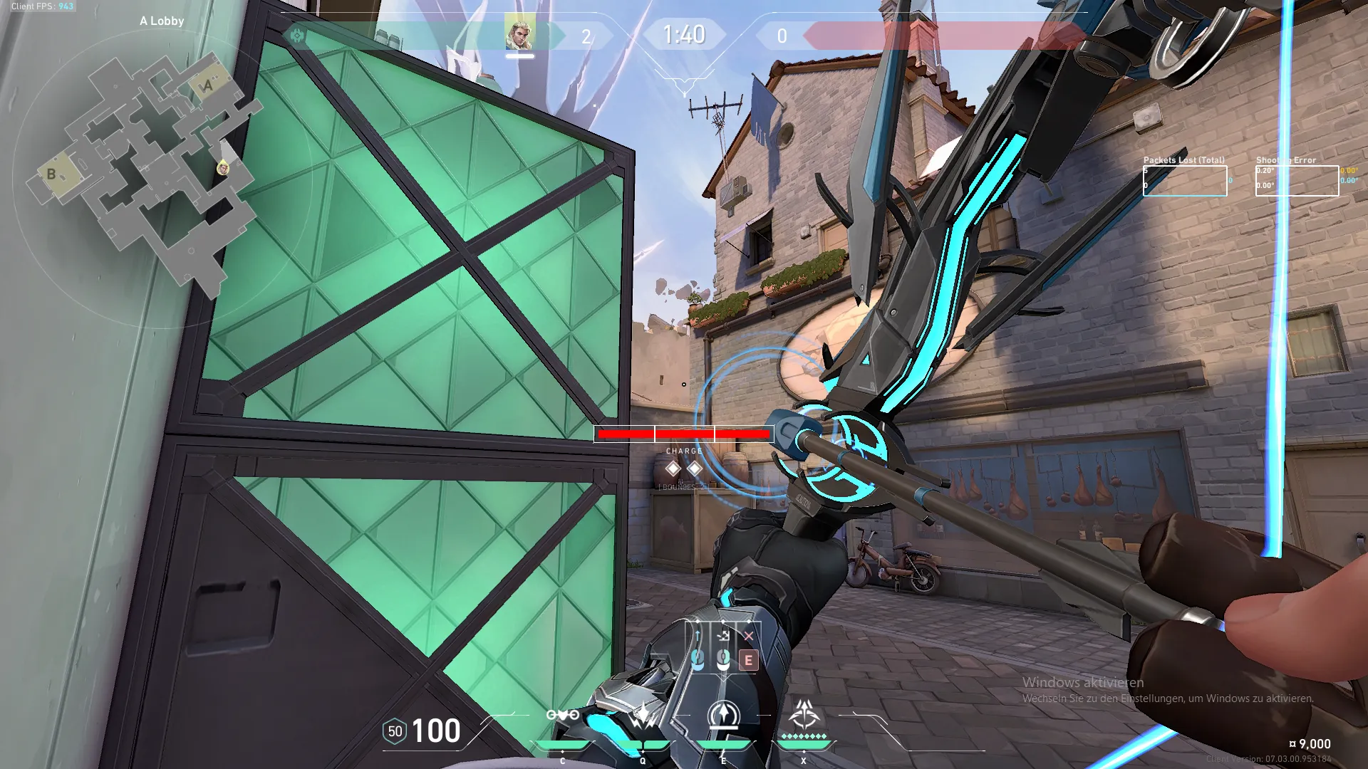 Sova Recon Bolt on Ascent Attack Site A — step 3 of 4: Aim — line up the shot