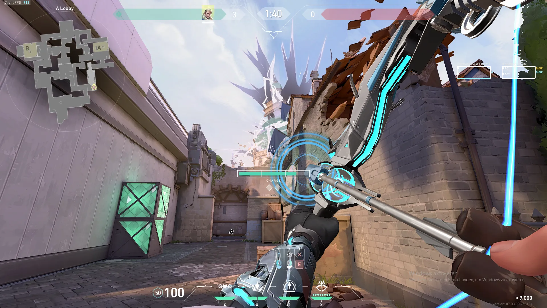 Sova Recon Bolt on Ascent Attack Site A — step 3 of 4: Aim — line up the shot