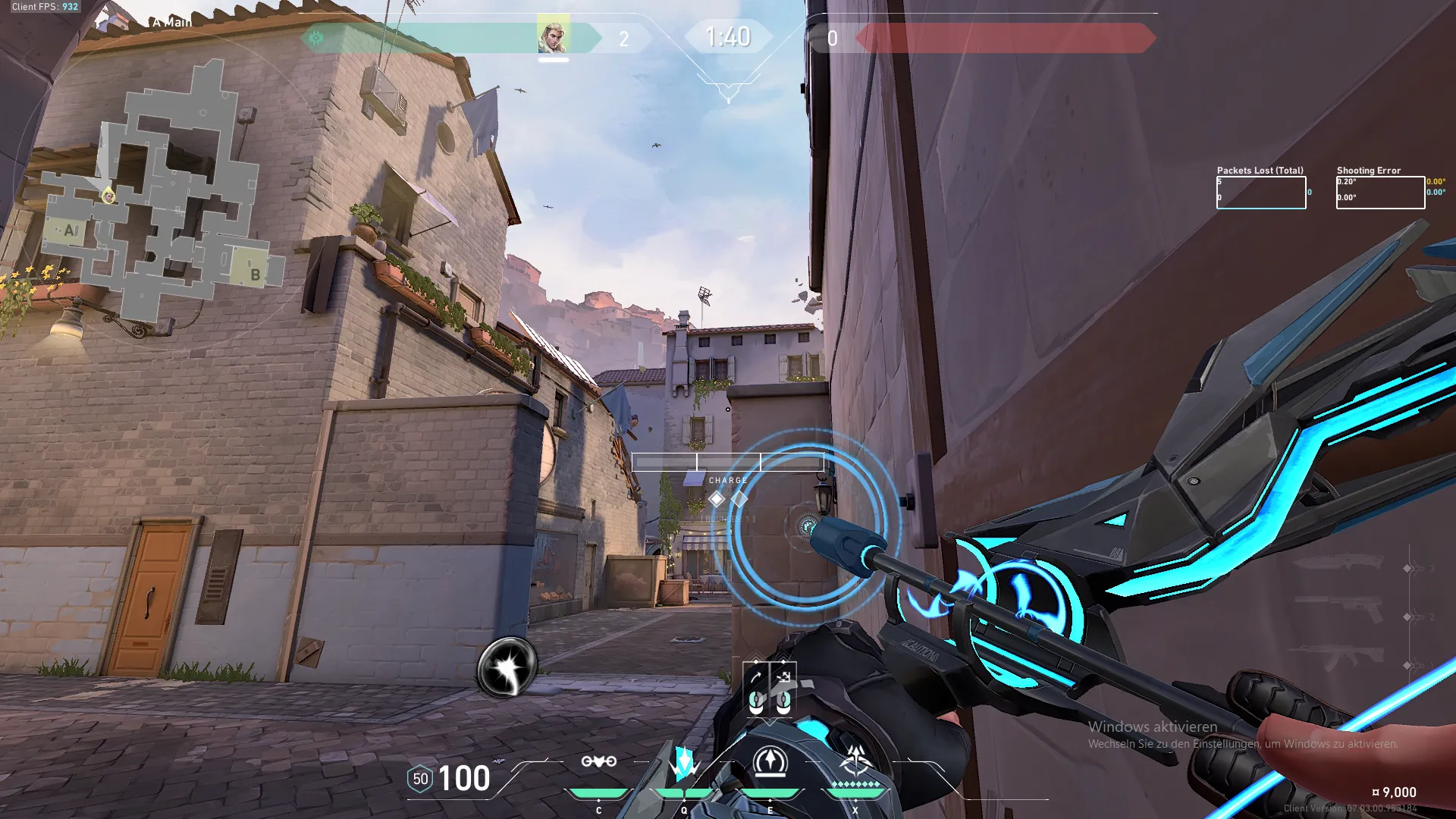 Sova Recon Bolt on Ascent Attack Site A — step 2 of 3: Aim — line up the shot
