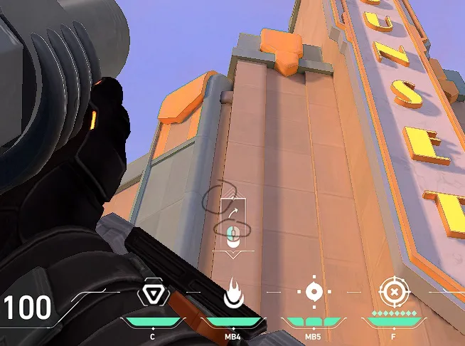 Brimstone Incendiary on Sunset Attack Site B — step 2 of 3: Aim — line up the shot